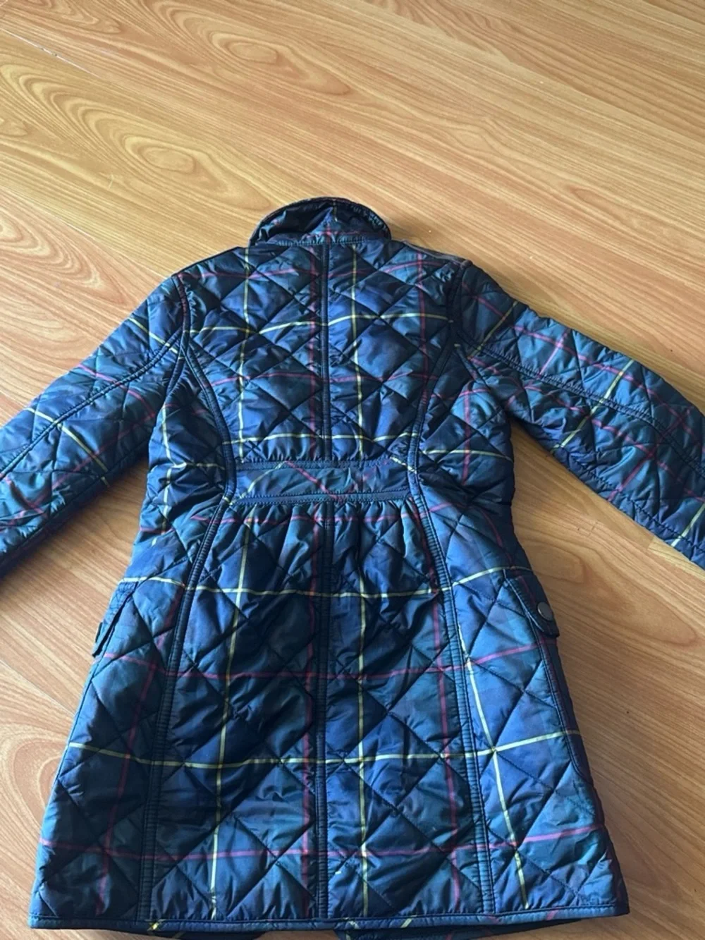 Ralph Lauren Kids Quilted Navy Plaid Coat Size 6